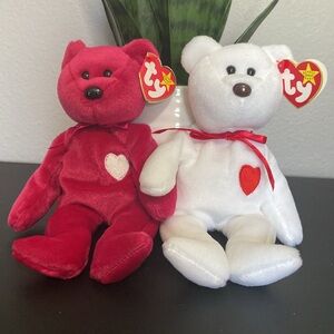 Vintage Ty Beanie Babies Valentino & Valentina